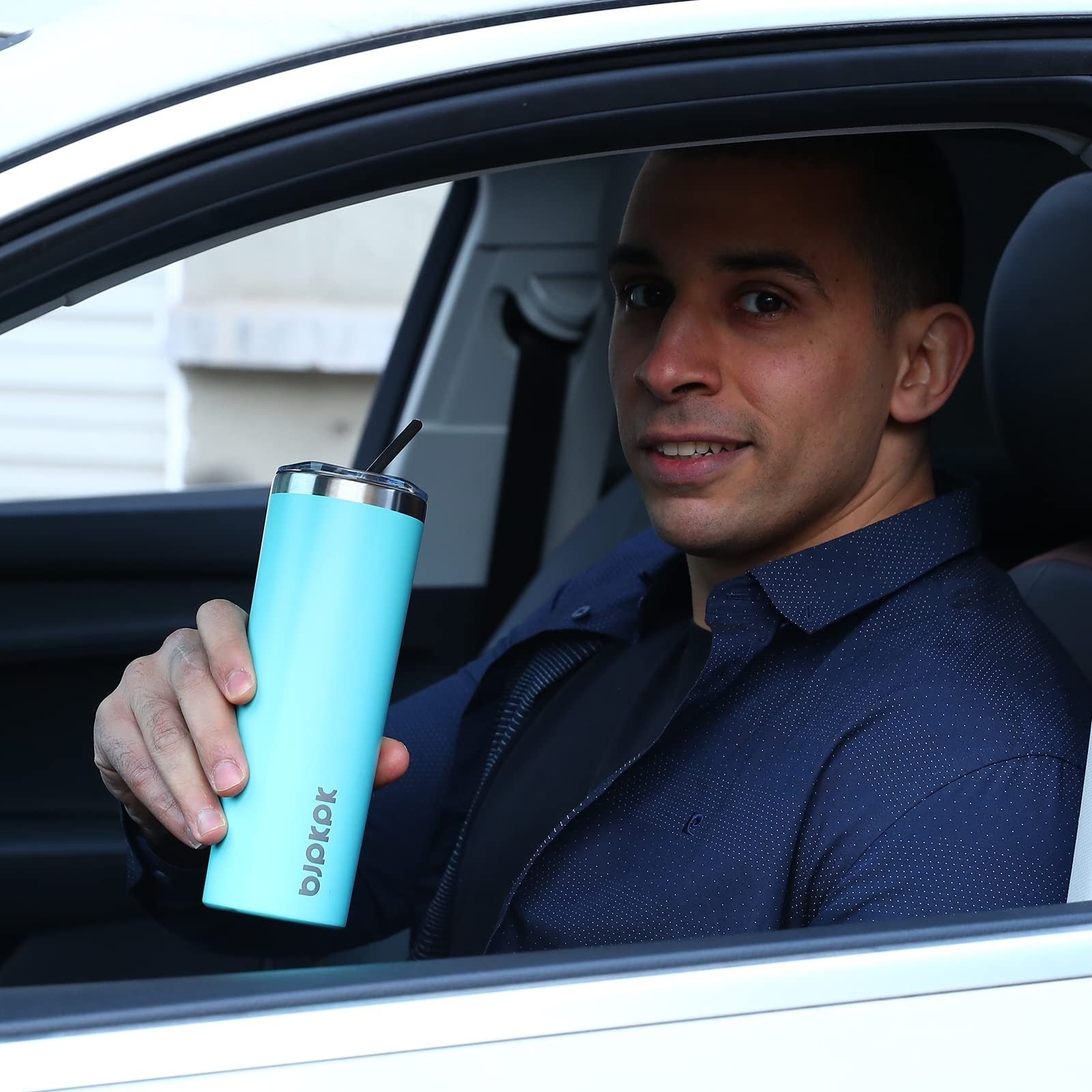 BJPKPK 20oz Stainless Steel Insulated Tumbler Coffee Mug - Turquoise