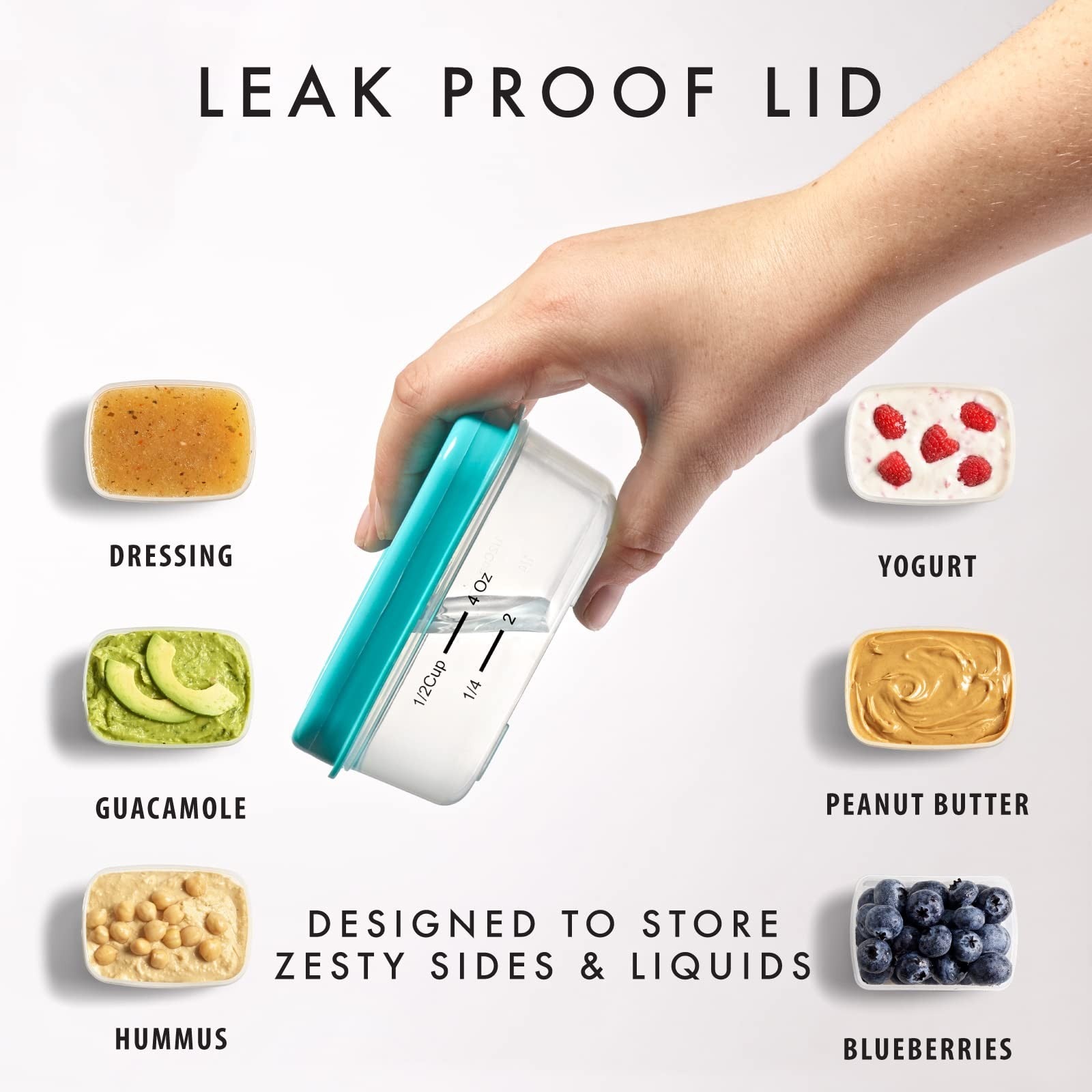 Fit & Fresh 1/2-Cup Snack Set, 5PK Leakproof Containers, Multicolor