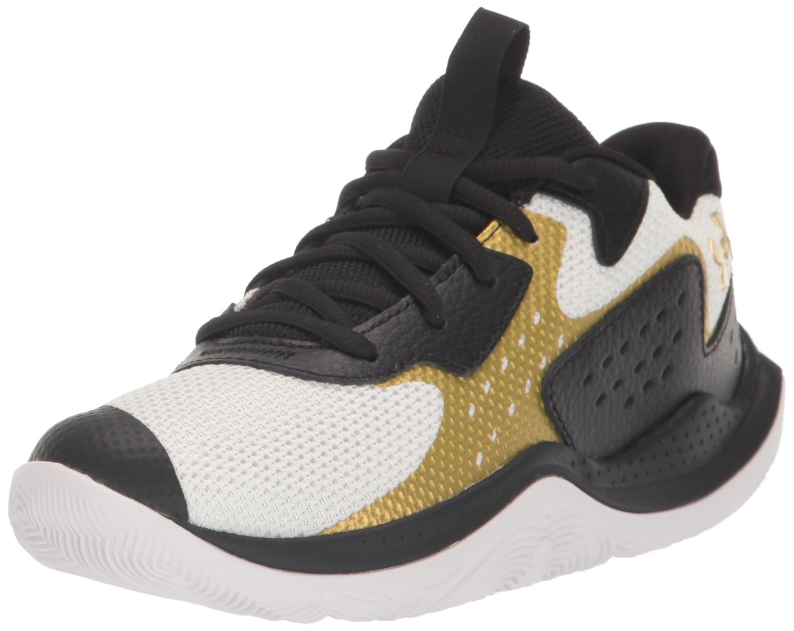 Under Armour Unisex Pre School Jet '23, (100) White/Black/Metallic Gold, 2, US
