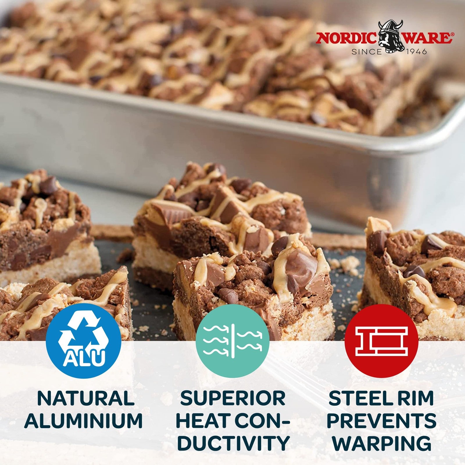 Commercial 9x13 Rectangular Cake Pan, Aluminum, 12.9x9.5x2.5 in