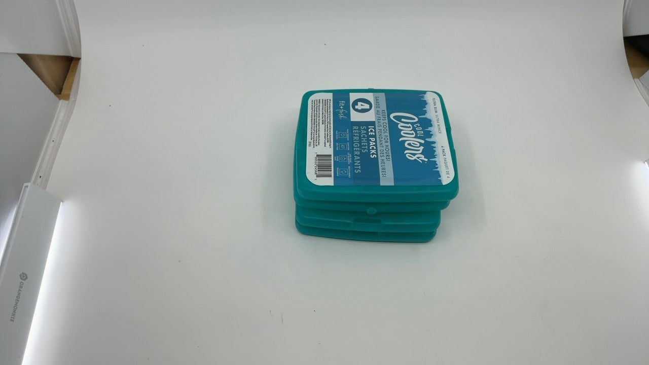 4 Pack Ice Packs for Lunch Boxes, Slim & Reusable, Green