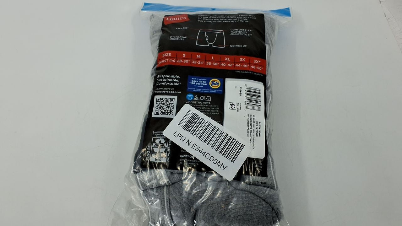 Hanes Men's Boxer Briefs 5 Pack, X-Large, Black/Gray, Cotton ComfortFlex