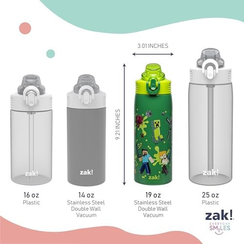 Minecraft Kids Water Bottle 19oz Insulated Stainless Steel - Leak Proof