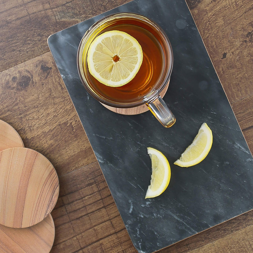 4 Pack Cinnabar Sandstone Coasters, Unique Patterns, 4.25 in