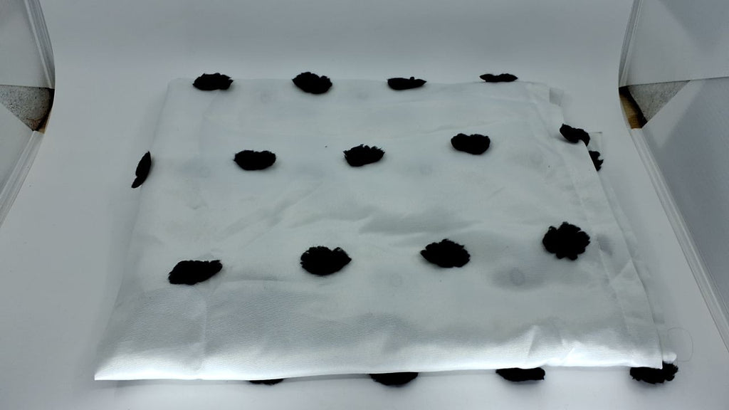 50" x 84" Black Pom Pom Window Panel for Bedroom & Living Room