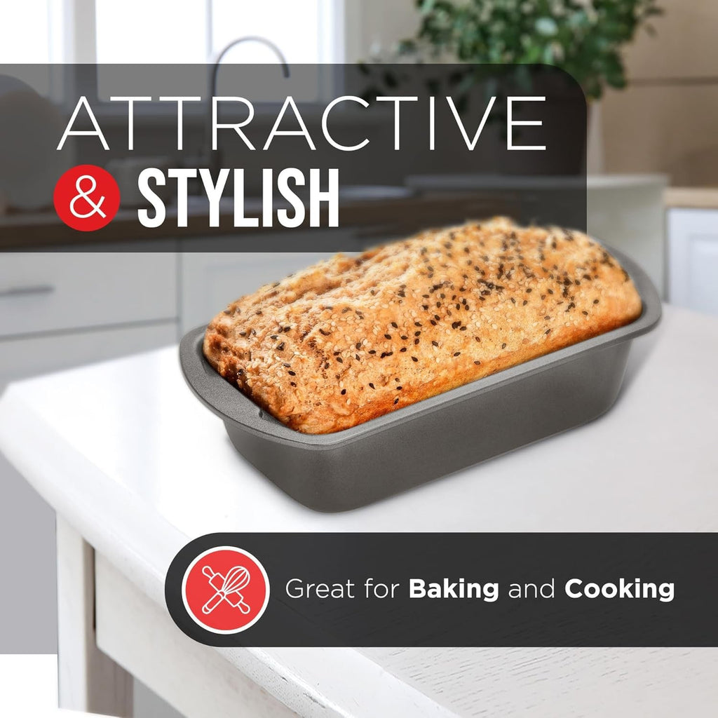 10.2" & 11" Nonstick Baking Loaf Pans Set, Oven Safe, Stackable Design