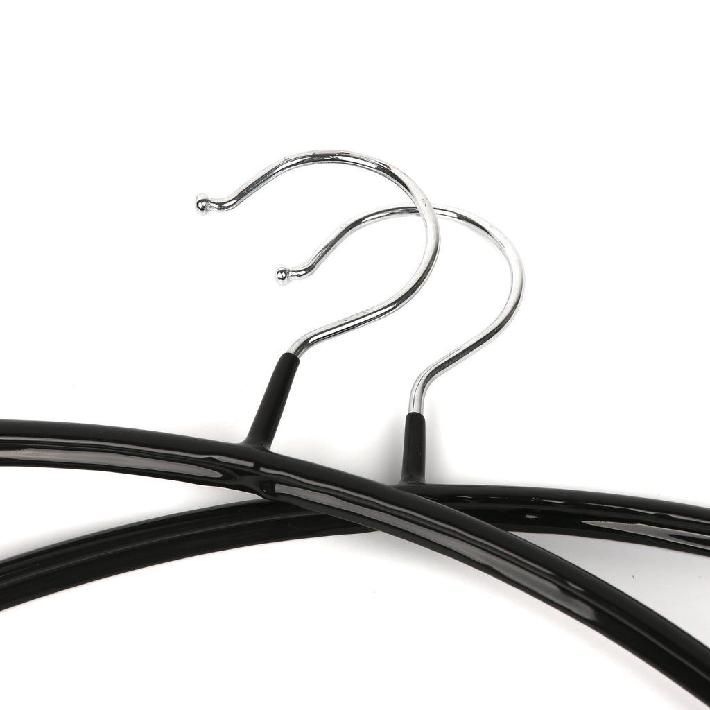 Non-Slip Rubber Coated Hangers, 16.5in Heavy Duty, Black, Set of 5