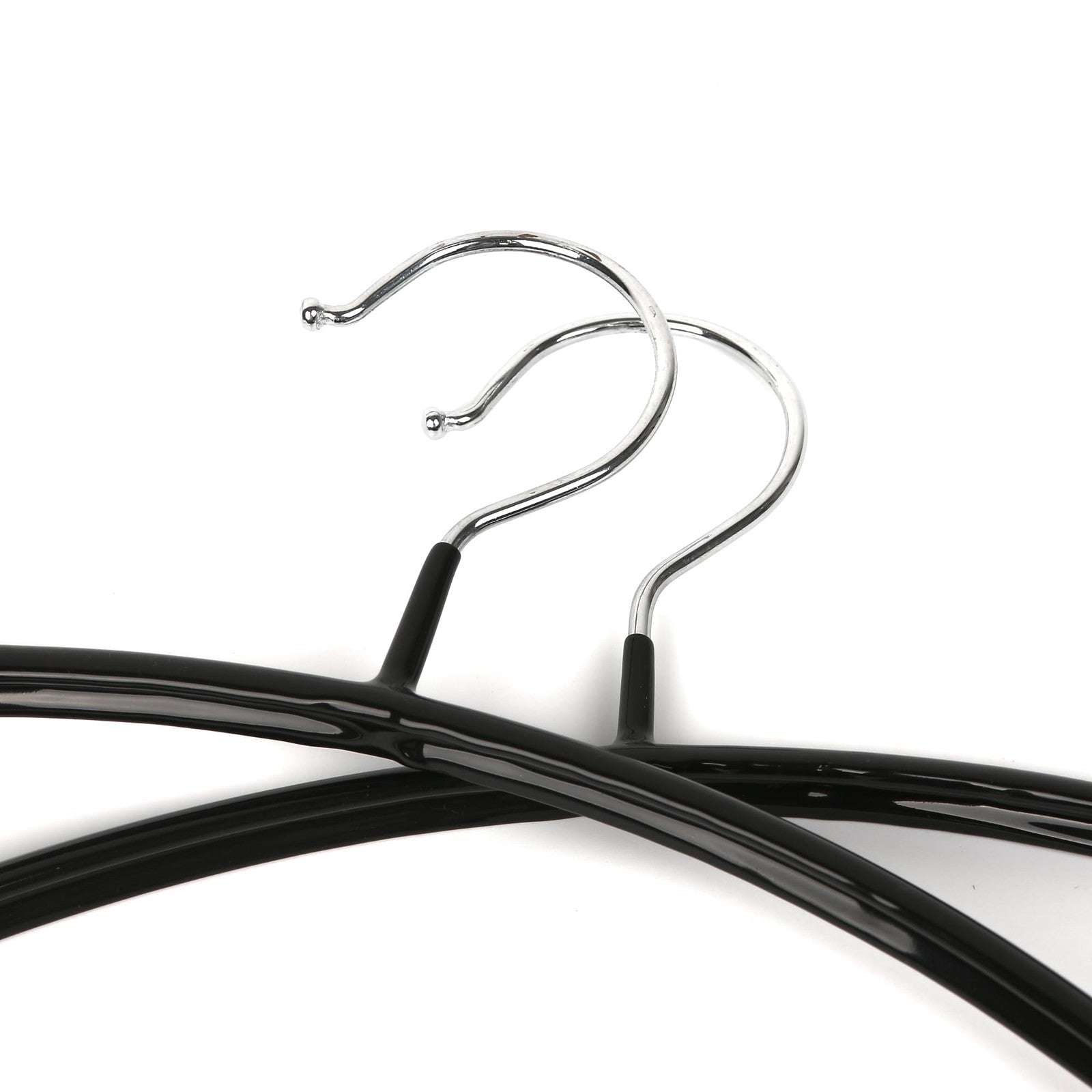 Non-Slip Rubber Coated Hangers, 16.5in Heavy Duty, Black, Set of 5