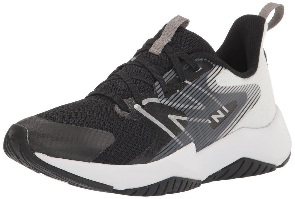New Balance Kid's Rave Run V2 Lace-up Shoe, Black/White, 6.5 Wide Big Kid