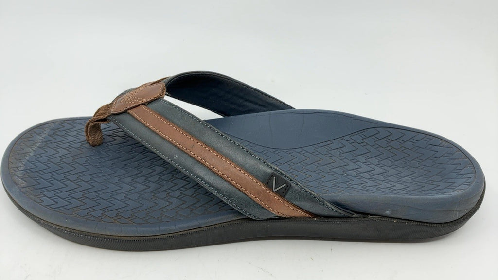 Vionic Mens Tide II Flip-Flop Navy/Brown 13 M
