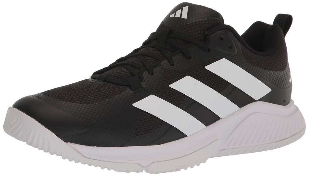 adidas Men's Court Team Bounce 2.0 Indoor Shoe, Black/White/Black, 13