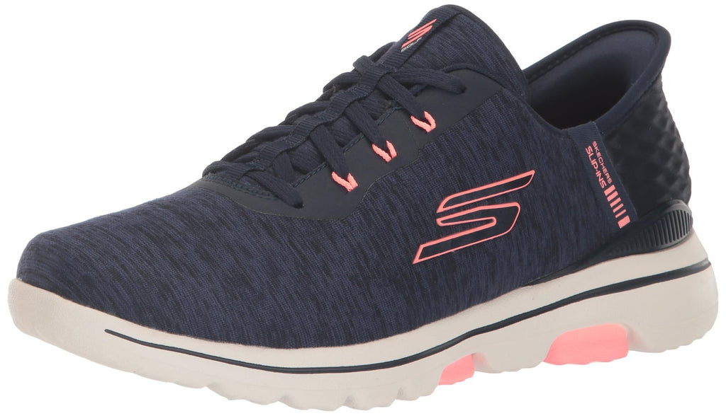 Go Walk 5 Relaxed Fit Slip-in Golf Shoe Navy/Pink, 9.5
