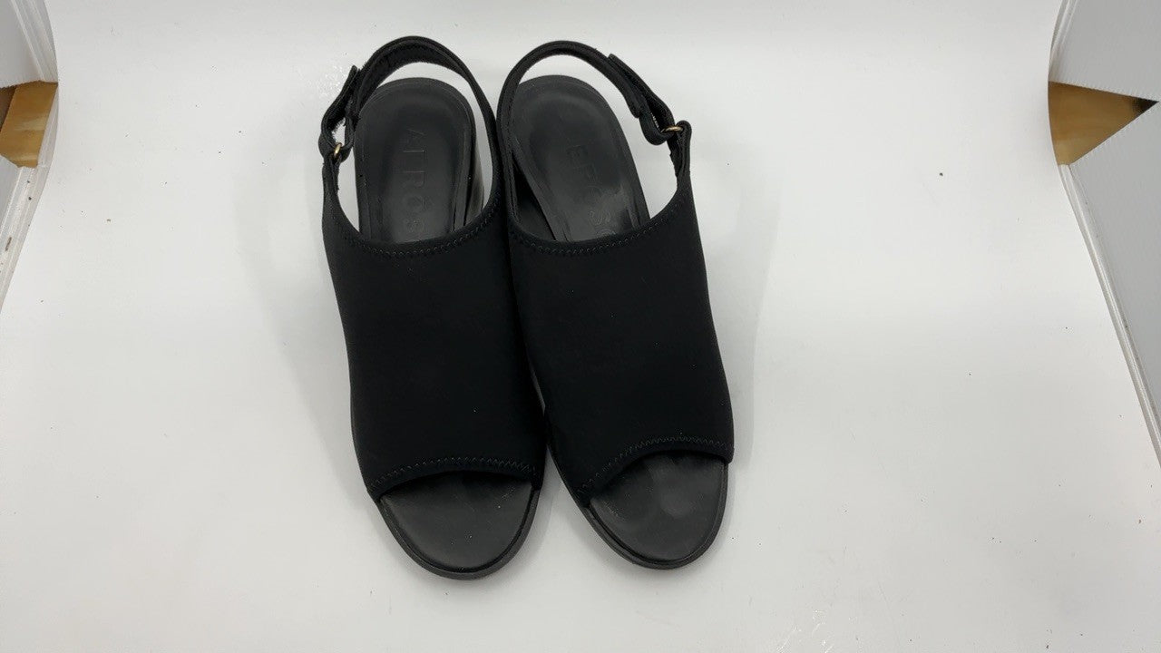 Aerosoles Women's NURI Slingback Wedge Heeled Sandal, Black Fabric, 8.5M