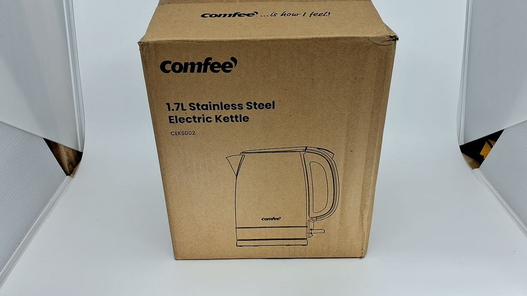 COMFEE' 1.7L Electric Tea Kettle, Fast Boil, Stainless Steel, Silver