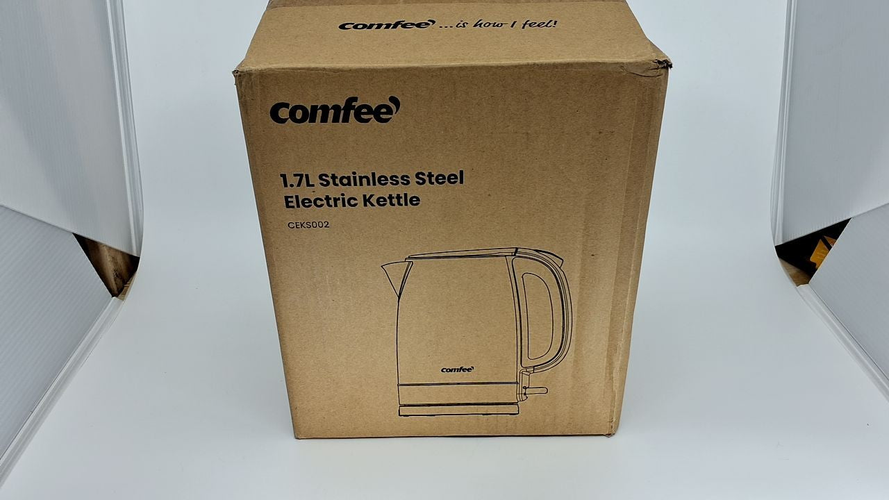COMFEE' 1.7L Electric Tea Kettle, Fast Boil, Stainless Steel, Silver