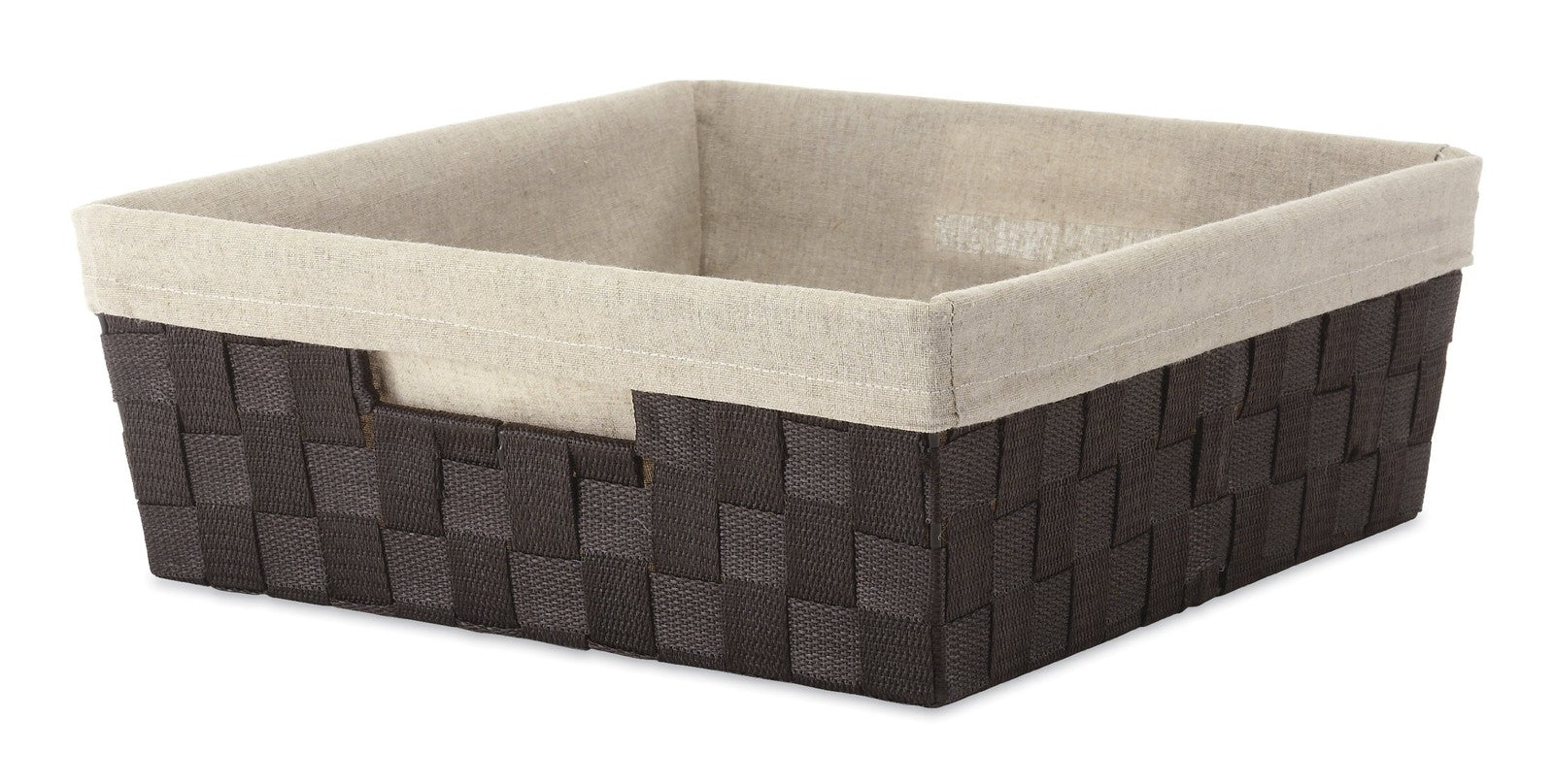 Whitmor Woven Strap Liner Shelf Tote, Espresso