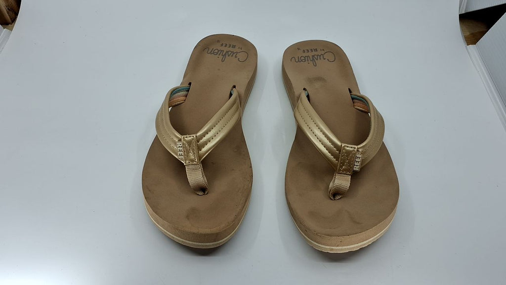 Reef Womens Flip Flops, Cushion Footbed, Golden Hour, Size 10