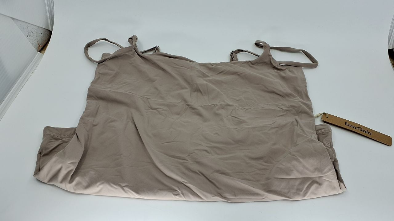 Double Lined Khaki Tank Top for Women, Small, Spaghetti Straps