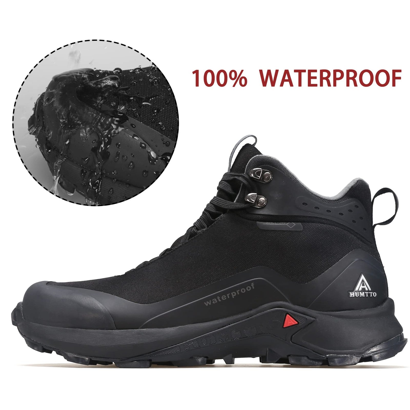 Men's HUMTTO All-Terrain Hiking Boots 10.5 Black Waterproof & Breathable