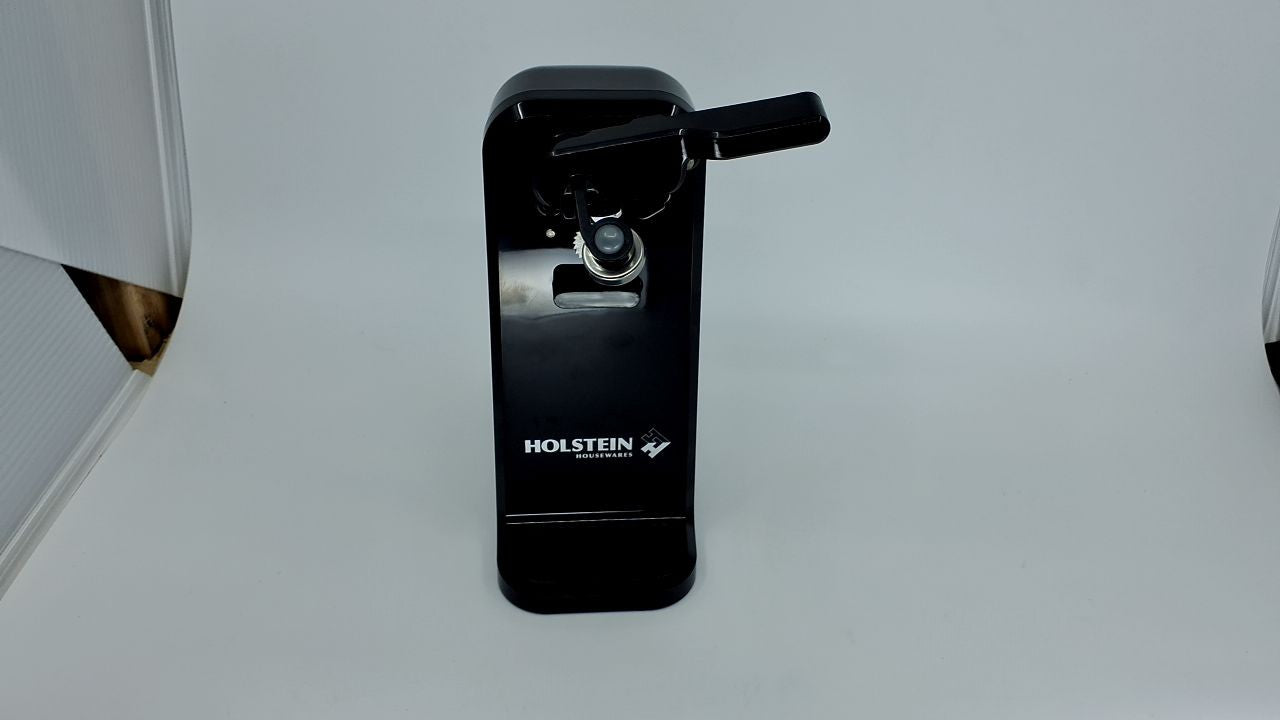 Black Electric Can Opener, Auto Shutoff, Easy Push Down Operation