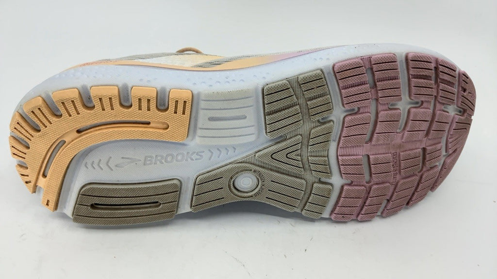 Brooks Women’s Ghost 16 Neutral Running Shoe - White/Grey/Orchid - 10.5 Medium
