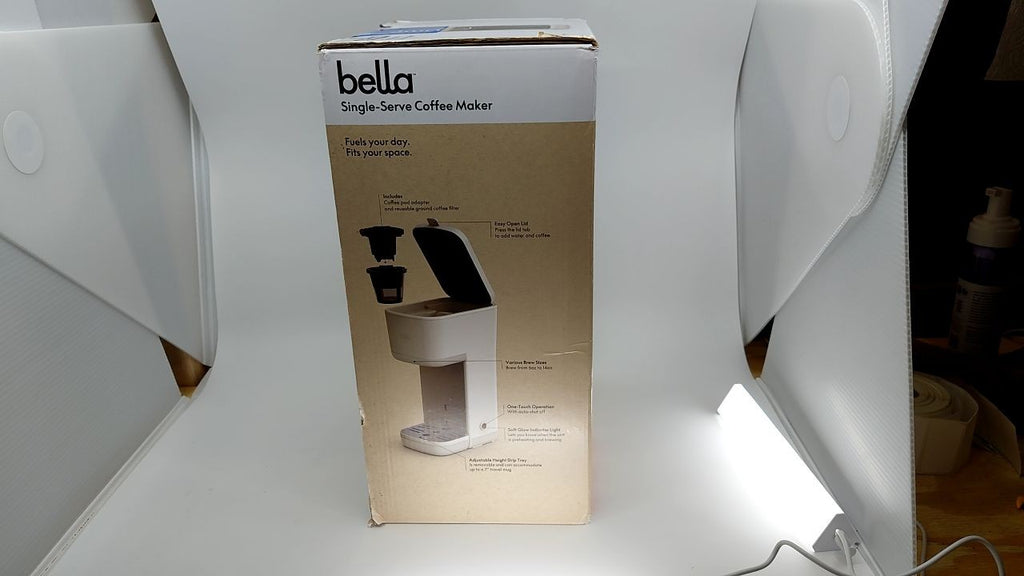 BELLA 1000W Single Serve Coffee Maker, K Cup & Ground Coffee, Oatmilk