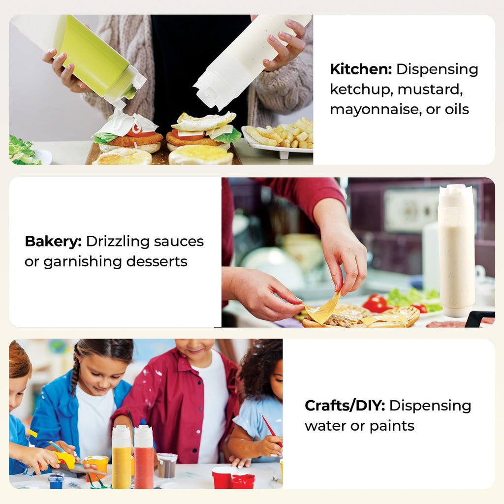 16oz Inverted Squeeze Bottle - Clear - Perfect for Condiments