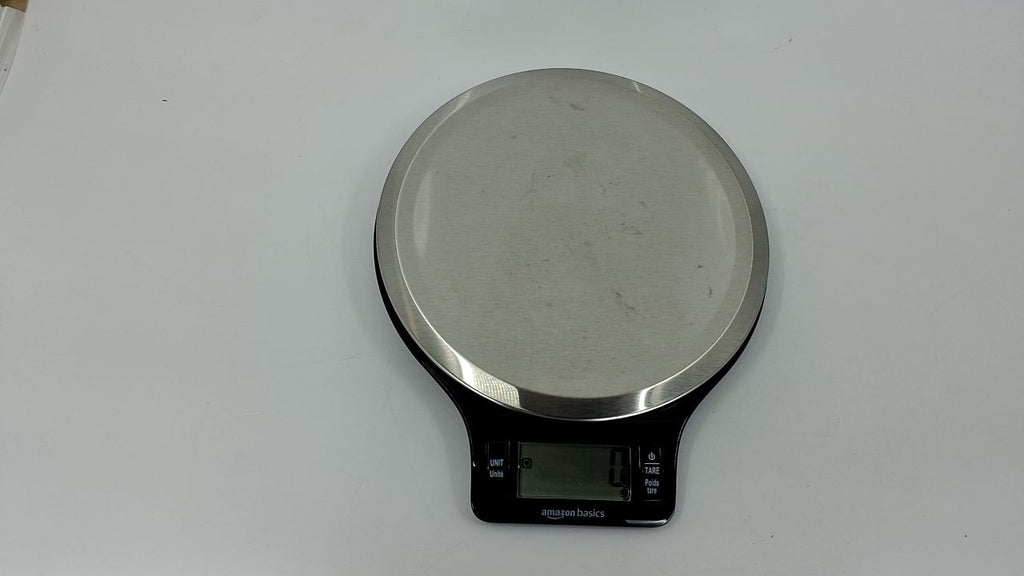 Digital Kitchen Scale, LCD, Black & Stainless Steel, Batteries Included