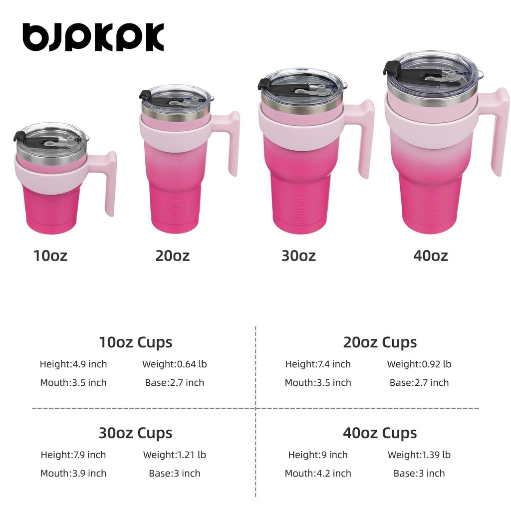 30oz Stainless Steel Tumbler w/ Handle, Cherry Blossom, Insulated Cup