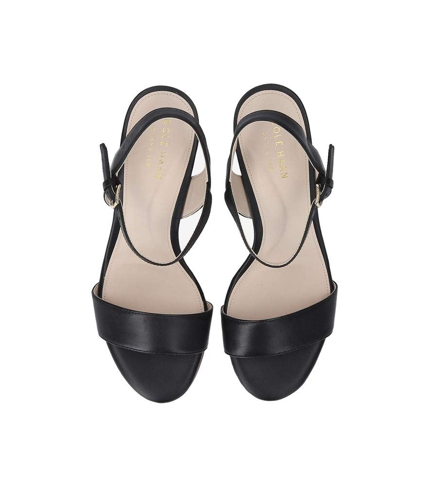 Cole Haan womens JOSIE BLOCK HEEL SANDAL (65MM),Black Leather,8.5 M US