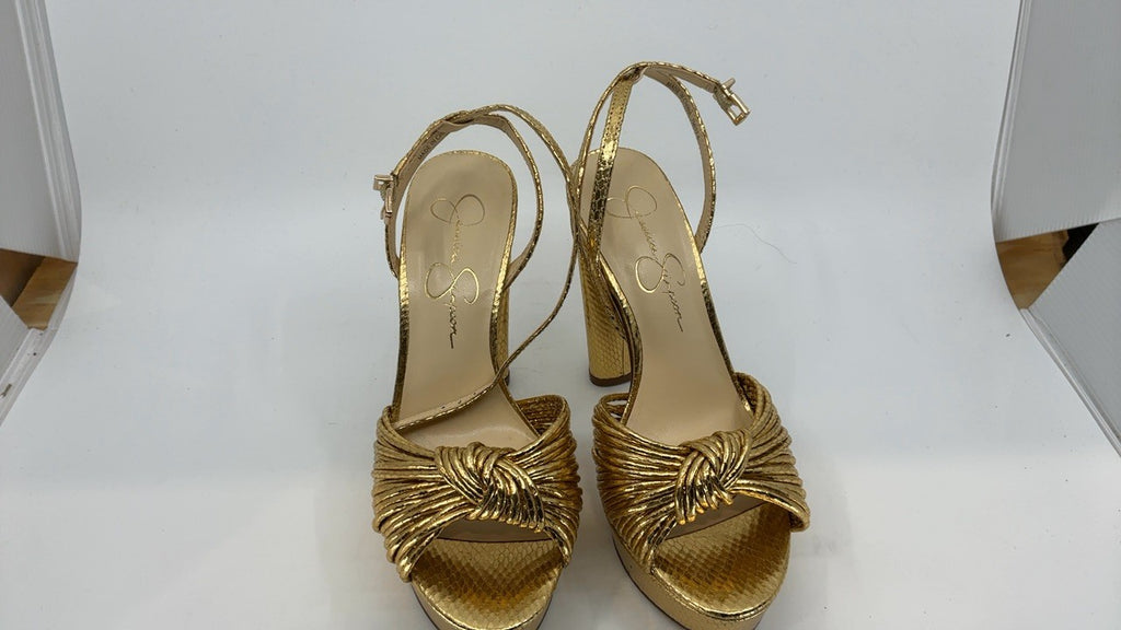 Jessica Simpson Women's Immie Platform Sandal Heeled, Gold, 7