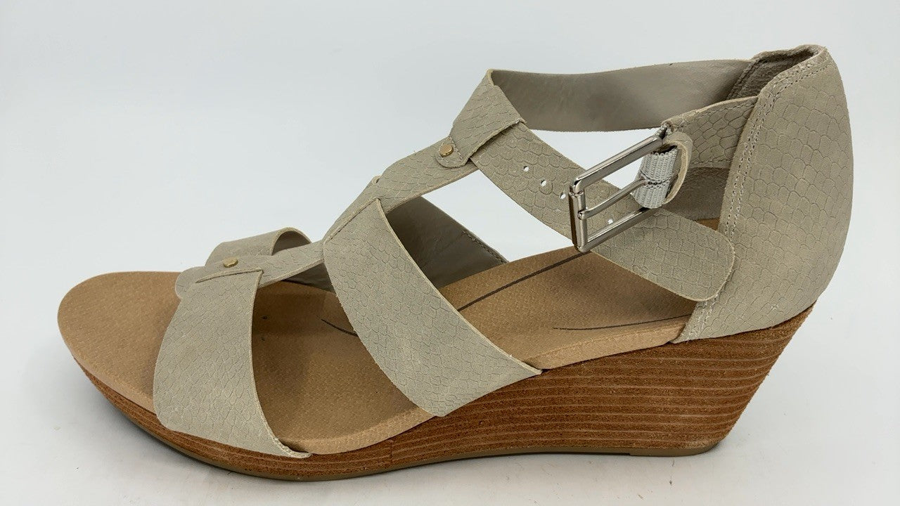 Dr. Scholl's Shoes Women's Barton Wedge Platform Sandal,Greige Snake Print,10