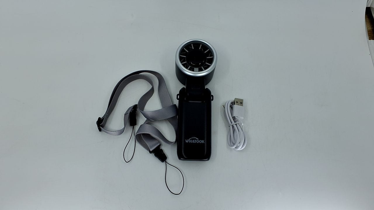 WHATOOK Mini Portable Fan 4000mAh Rechargeable 5 Speeds Black