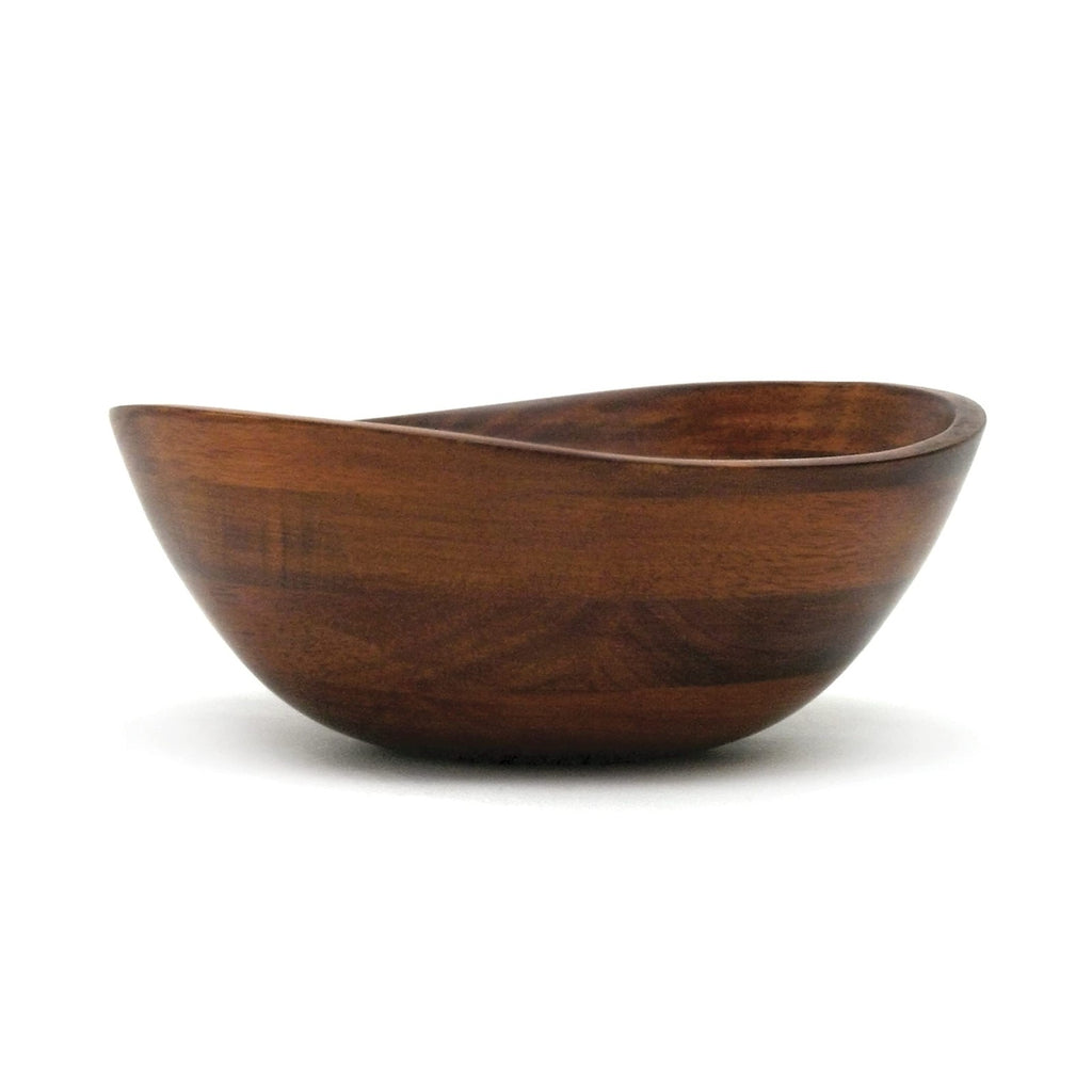 Small Cherry Wavy Rim Beechwood Bowl, 7.5in x 7.25in, Serving Salad/Fruit