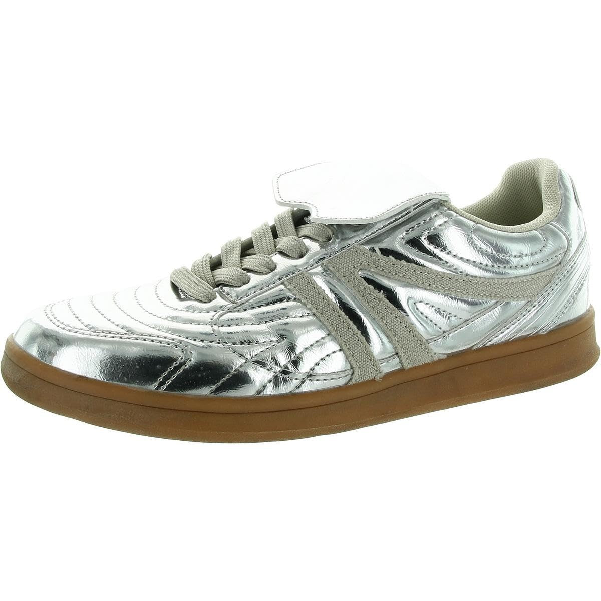 Steve Madden Women's Madrid Sneaker, Silver, 10