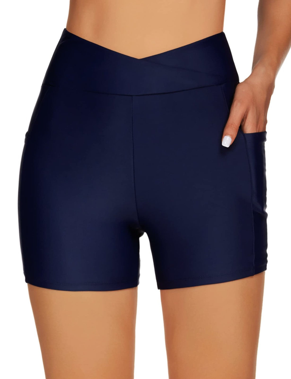 Tournesol Women's Swim Shorts, Tummy Control, Navy Blue, Small