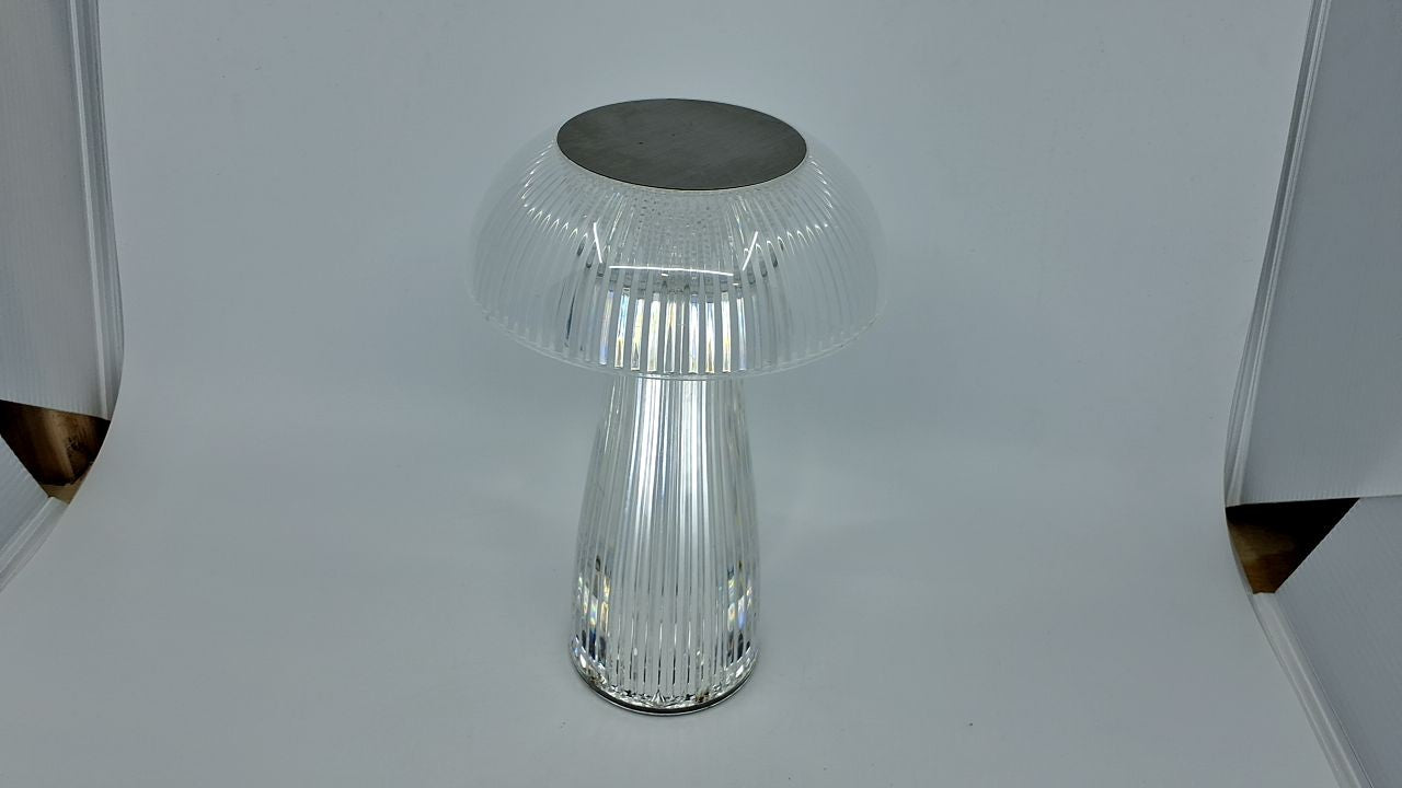 Mikasa Clear Acrylic Mushroom LED Rechargeable Cordless Lamp, 6.9x6.9x10.2 Inch