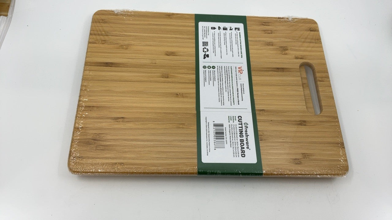 3-Piece Bamboo Cutting Board Set for Kitchen - Eco-Friendly