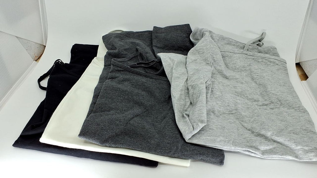 Womens Camisole Set, Slim-Fit, 4 Colors, Black/Charcoal/White/Grey, XL