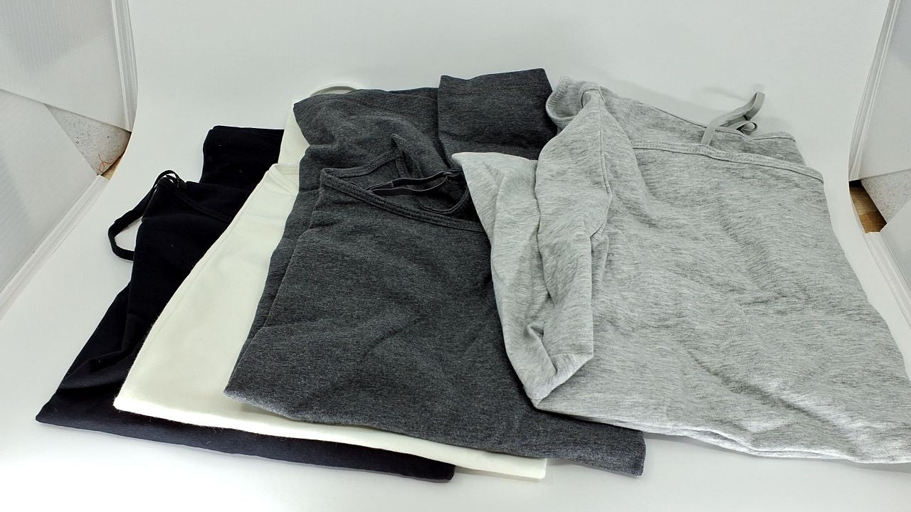 Womens Camisole Set, Slim-Fit, 4 Colors, Black/Charcoal/White/Grey, XL
