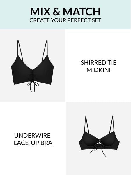 X-Large Women's Black High Leg Bikini Bottom, Wide Band Style