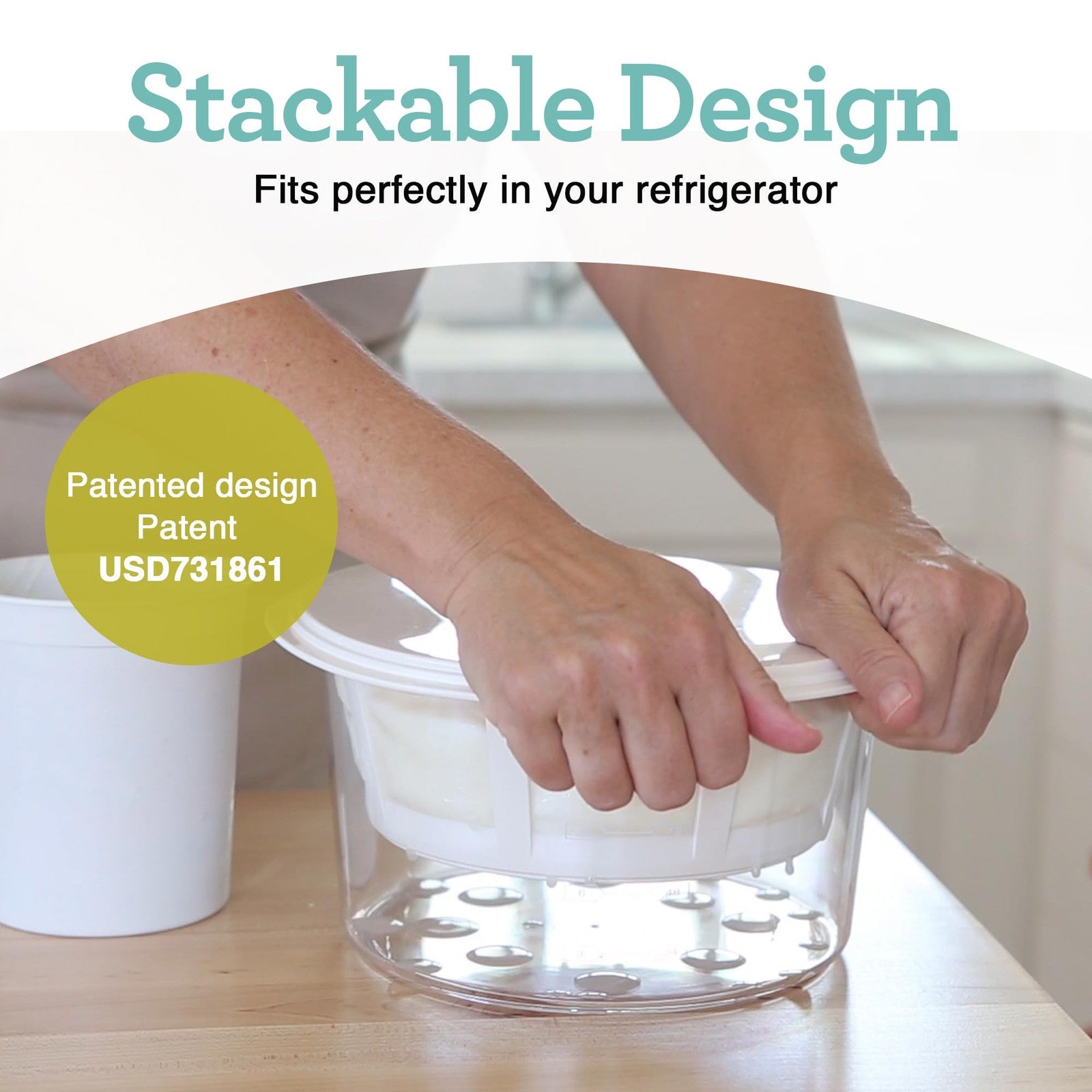 Euro Cuisine Greek Yogurt Maker 2 Quart Patented Strainer White