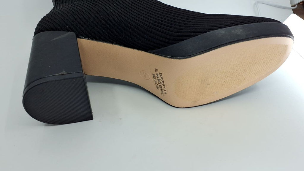 Cushionaire Black Stretch Boots, Comfortable Block Heel, Size 8 Wide