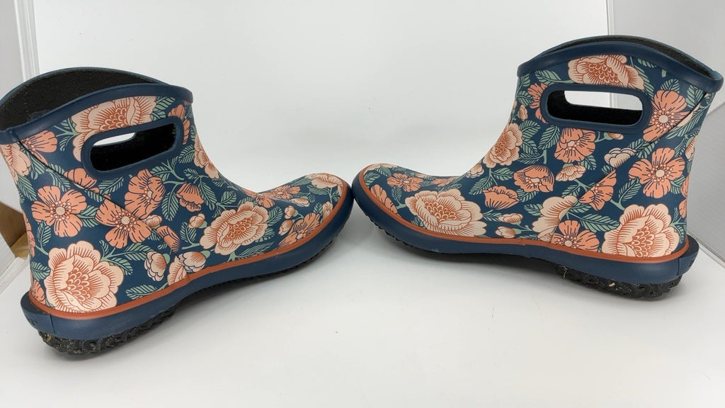 BOGS Women's Patch Ankle Tapestry Floral Rain Boot, Navy Multi, 9