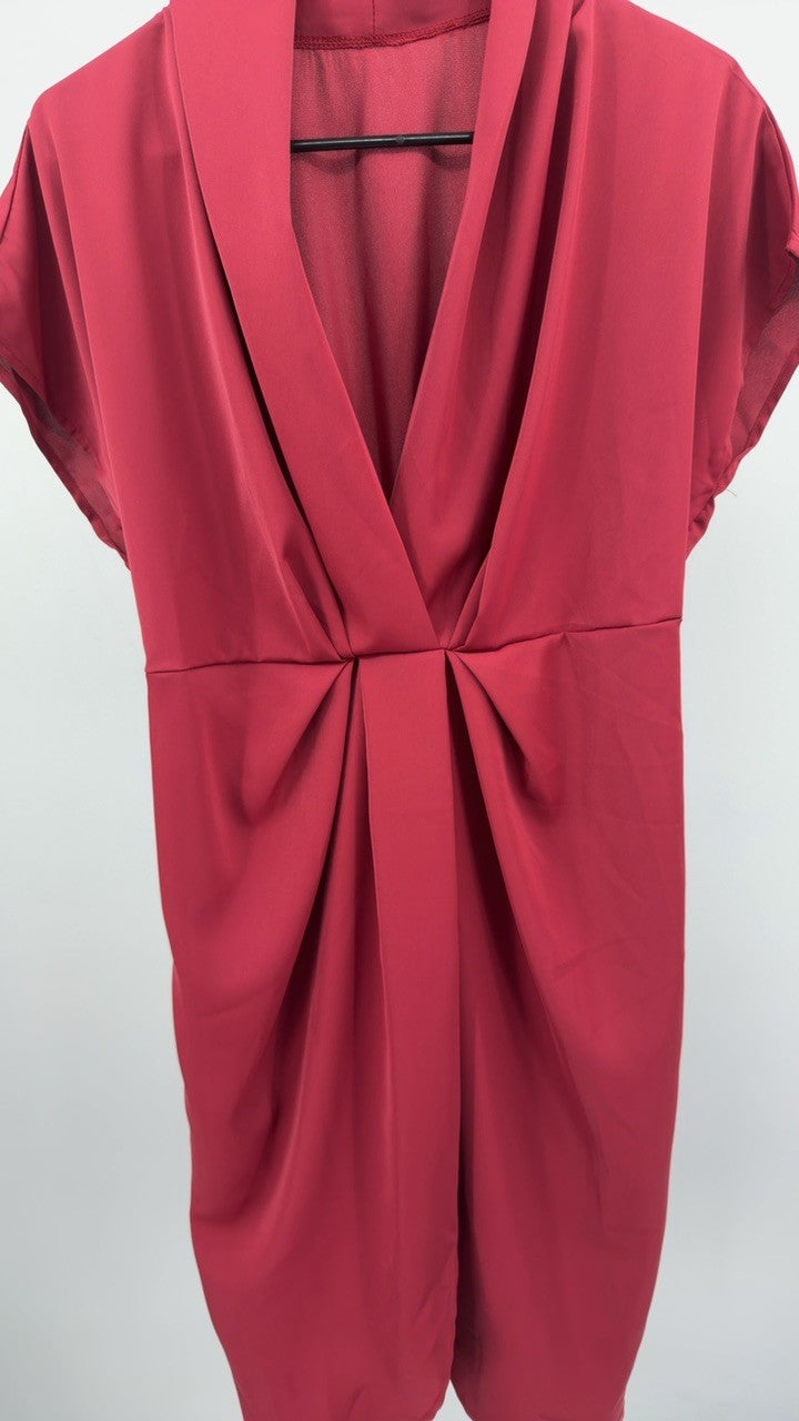 Ruched Surplice Short Sleeve Dress