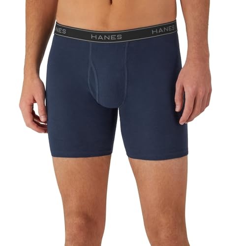 Men's Large Boxer Briefs 6 Pack Cotton Cool Dri Moisture-Wicking Assorted