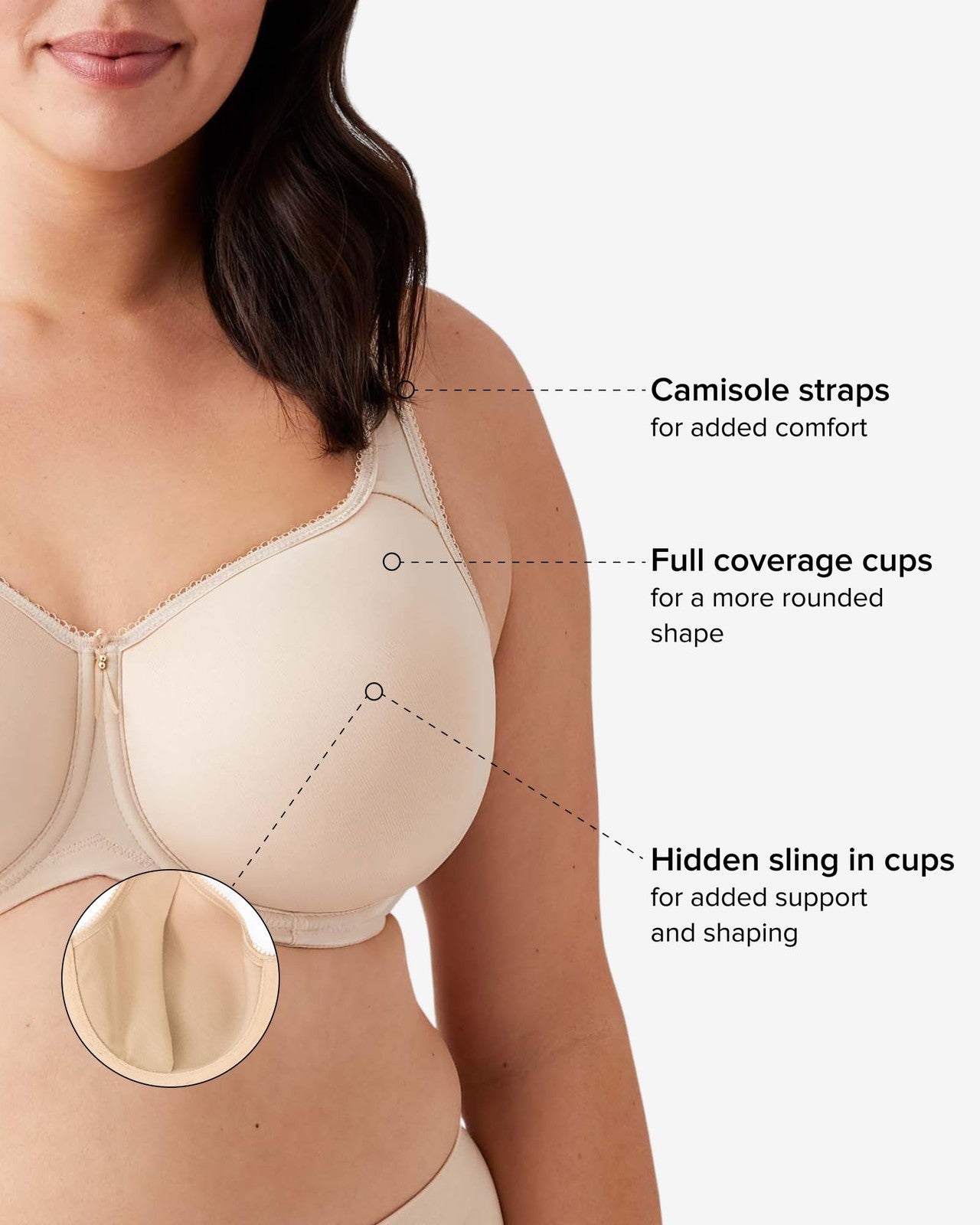 Wacoal Women's 34DDD T-Shirt Bra Lightly Padded Underwire Ancient WTR