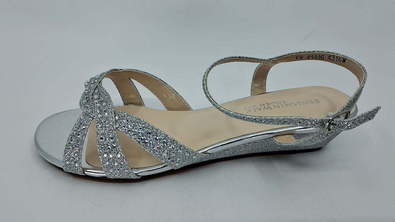 Touch Ups Women's Lena Sandal, silver, 6 W US