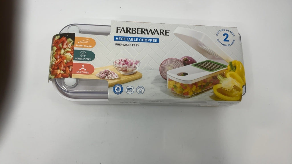 Farberware Vegetable Chopper w/ 2 Blades, Dices Onions, Tomatoes, Potatoes