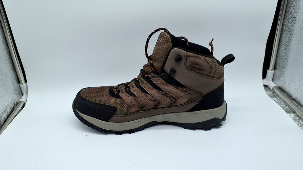 Columbia Mens Strata Trail Mid Waterproof, Mud/Desert Sun, 10